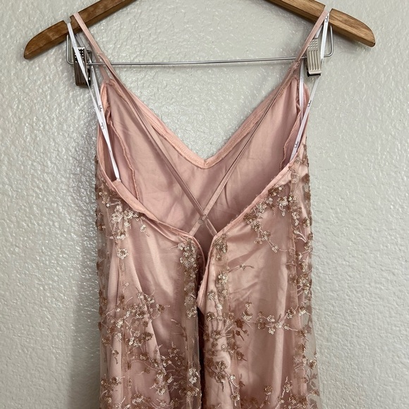 Blush Pink Sequin Backless Maxi Dress - Picture 6 of 10